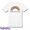 T-shirt uomo con stampa Andrà tutto bene! Arcobaleno, frasi motivazionali, felicità, ottimismo!