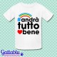 T-shirt bimbo/bimba Andrà tutto bene! Arcobaleno, frasi motivazionali, felicità, ottimismo!