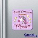 Calamita La mia Prima Comunione, Unicorno Magico, PERSONALIZZABILE CON IL NOME E LA DATA!