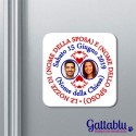 Calamita Royal Wedding idea bomboniera matrimonio PERSONALIZZABILE con nomi e foto degli sposi, data e luogo!
