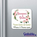Calamita segnaposto idea bomboniera matrimonio PERSONALIZZABILE con nomi degli sposi, nomi degli invitati, nome del tavolo!