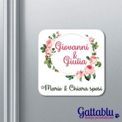 Calamita segnaposto idea bomboniera matrimonio PERSONALIZZABILE con nomi degli sposi e nomi degli invitati!