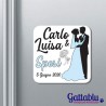 Calamita Silhouette Sposi, idea bomboniera matrimonio PERSONALIZZABILE con nomi degli sposi e data!