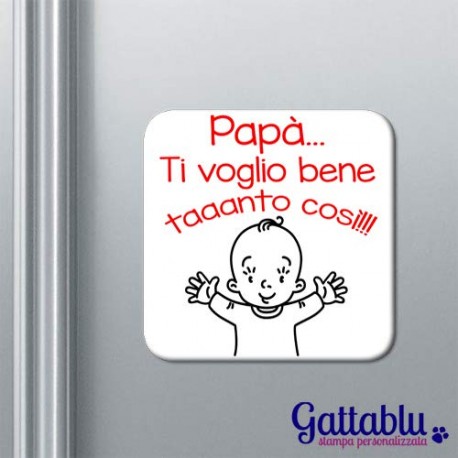 Calamita Quadrata Festa Del Papà Con Dedica Super Papà