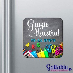 Calamita Grazie Maestra! Idea regalo per insegnanti, maestri, professori PERSONALIZZABILE CON CLASSE ED ANNO SCOLASTICO