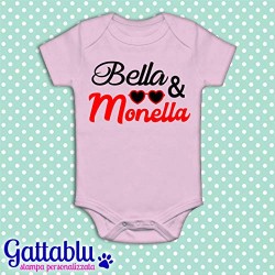 Body pagliaccetto neonato, bimba, Bella e monella! Idea regalo divertente! Rosa!