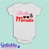 Body pagliaccetto neonato, bimba, Bella e monella! Idea regalo divertente! Bianco!