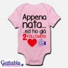 Body pagliaccetto neonato, bimba, Appena nata ed ho già due followers! 