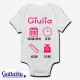 Body pagliaccetto neonato, bimba, PERSONALIZZATO con NOME, DATA E ORA DI NASCITA, ALTEZZA E PESO! Per Battesimo o nascita!
