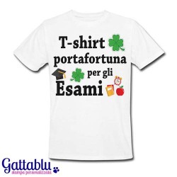 T-shirt uomo Portafortuna per gli esami! Idea regalo per studente, esami di scuola o università!