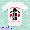 T-shirt bimbo e bimba Congratulations Class of 2020 Quarantined! Idea regalo per sdrammatizzare quarantena, esami scuola!