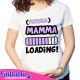 T-shirt Futura Mamma Loading, idea regalo divertente per gravidanza! Scritte lilla!