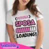 T-shirt donna Futura Sposa Loading! Idea regalo per Addio al Nubilato, scritte rosa!