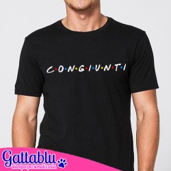 T-shirt uomo Congiunti, serie tv Friends inspired, idea regalo divertente! Nera!