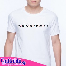 T-shirt uomo Congiunti, serie tv Friends inspired, idea regalo divertente! Bianca!