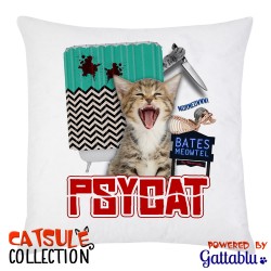 Federa per cuscino Catsule Collection: Psycat! (gatti pazzi parodia divertente film Psycho)