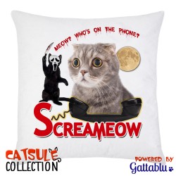 Federa per cuscino Catsule Collection: Screameow! (gatti pazzi parodia divertente film Scream)