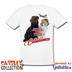 T-shirt uomo Catsule Collection: Catsablanca! (gatti pazzi parodia divertente film Casablanca)