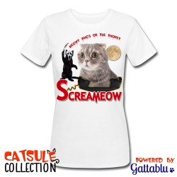 T-shirt donna Catsule Collection: Screameow! (gatti pazzi parodia divertente film Scream)