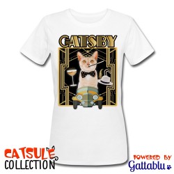 T-shirt donna Catsule Collection: Catsby! (gatti pazzi parodia divertente film Gatsby)