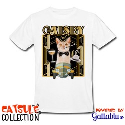 T-shirt uomo Catsule Collection: Catsby! (gatti pazzi parodia divertente film Gatsby)