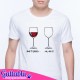 T-shirt uomo Non ti capisco... ok, ora sì, bicchiere di vino pieno e vuoto, idea regalo divertente!