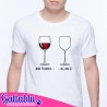 T-shirt uomo Non ti capisco... ok, ora sì, bicchiere di vino pieno e vuoto, idea regalo divertente!