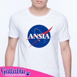 T-shirt uomo ANSIA, parodia divertente logo Nasa inspired!