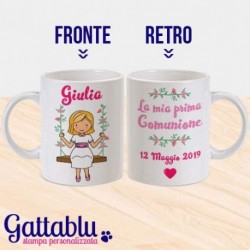 Set x 10 tazze La mia Prima Comunione bimba, PERSONALIZZABILE CON NOME E DATA