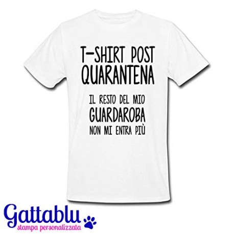  T-shirt uomo con stampa T-shirt post quarantena: il resto del mio guardaroba non mi entra più! Divertente, idea regalo! 