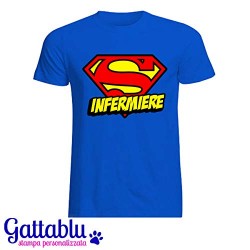  T-shirt uomo Super Infermiere, supereroe speciale, superman inspired, idea regalo divertente per un bravo infermiere!