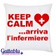  Federa per cuscino con stampa Keep Calm arriva l'infermiere! Idea regalo divertente per laurea in scienze infermieristiche! 