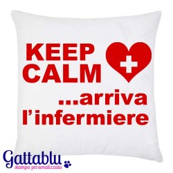  Federa per cuscino con stampa Keep Calm arriva l'infermiere! Idea regalo divertente per laurea in scienze infermieristiche! 