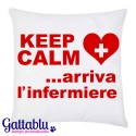  Federa per cuscino con stampa Keep Calm arriva l'infermiere! Idea regalo divertente per laurea in scienze infermieristiche! 