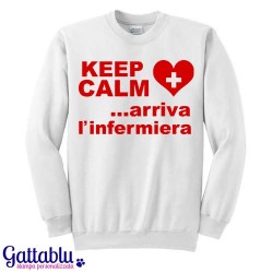  Felpa donna Keep Calm arriva l'infermiera! Idea regalo divertente, laurea in scienze infermieristiche! 