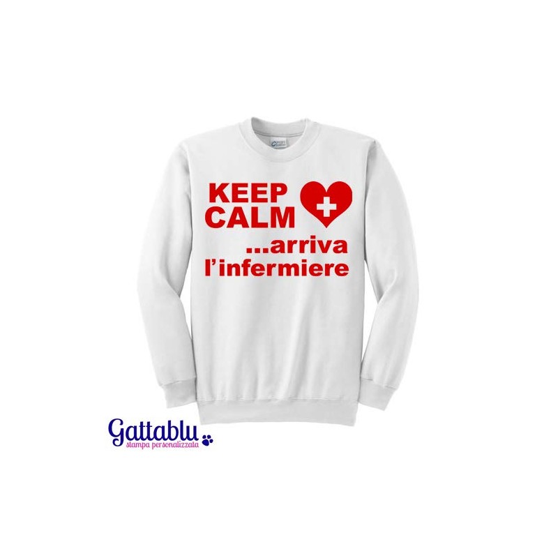 Felpa donna Keep Calm arriva l'infermiere! Idea regalo divertente, laurea  in scienze infermieristiche!