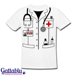  T-shirt uomo Camice da dottore PERSONALIZZATA CON IL TUO NOME, regalo per medico o laurea per studente di medicina! 