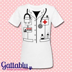 T-shirt donna Camice da dottoressa PERSONALIZZATA CON IL TUO NOME per medico o laurea studentessa di medicina!