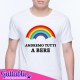 T-shirt uomo Andremo tutti a bere, parodia divertente Andrà tutto bene, arcobaleno!