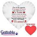 Cuscino a forma di cuore Un amore intenso merita un cuore forte! Dedica d'amore, idea regalo per San Valentino!