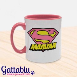 Tazza mug 11oz color Super Mamma! Superman e Supergirl inspired! Idea regalo fumettosa e divertente per la Festa della Mamma!