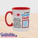 Tazza mug 11oz color dedica romantica A mio marito PERSONALIZZATA CON IL NOME! San Valentino, anniversario!