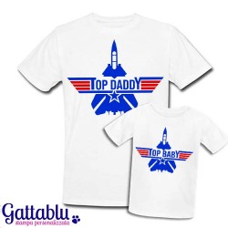 Set padre e figlio t-shirt uomo + t-shirt bimbo Top Daddy e Top Baby, film Top Gun inspired
