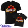 Set padre e figlio t-shirt uomo + t-shirt bimbo Jurassic Dad e Jurassic Baby