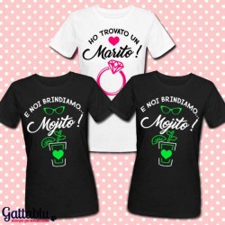 Set 3 t-shirt donna, sposa amiche o damigelle, Ho trovato un marito! E noi brindiamo. mojito! Addio al Nubilato, Hen Party!