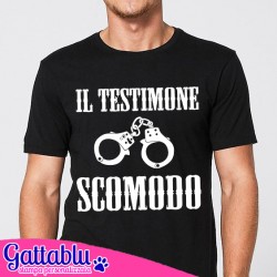 T-shirt uomo Il Testimone Scomodo, idea regalo divertente per matrimonio e festa di addio al celibato!