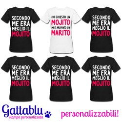 Pacchetto 6 t-shirt Addio al Nubilato Mojito Marito, sposa e 5 amiche, PERSONALIZZABILI COME VUOI!