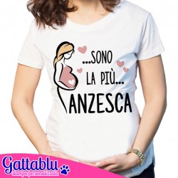 T-shirt donna Sono la più Panzesca, idea regalo divertente per gravidanza! Capelli biondi!