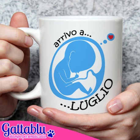 Tazza mug 11 oz Bimbo, Arrivo a... PERSONALIZZABILE CON IL MESE, idea regalo divertente per gravidanza!
