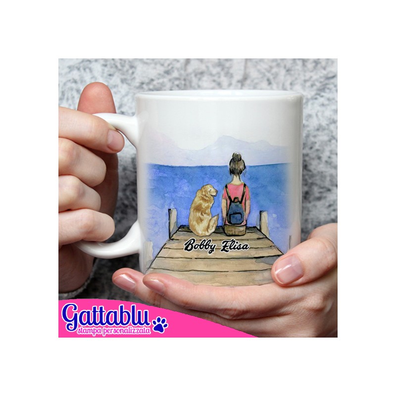 Personalized Mug - Tazza Personalizzata - Regali per gli amanti dei cani -  Ragazza E Cani - Per sempre nel